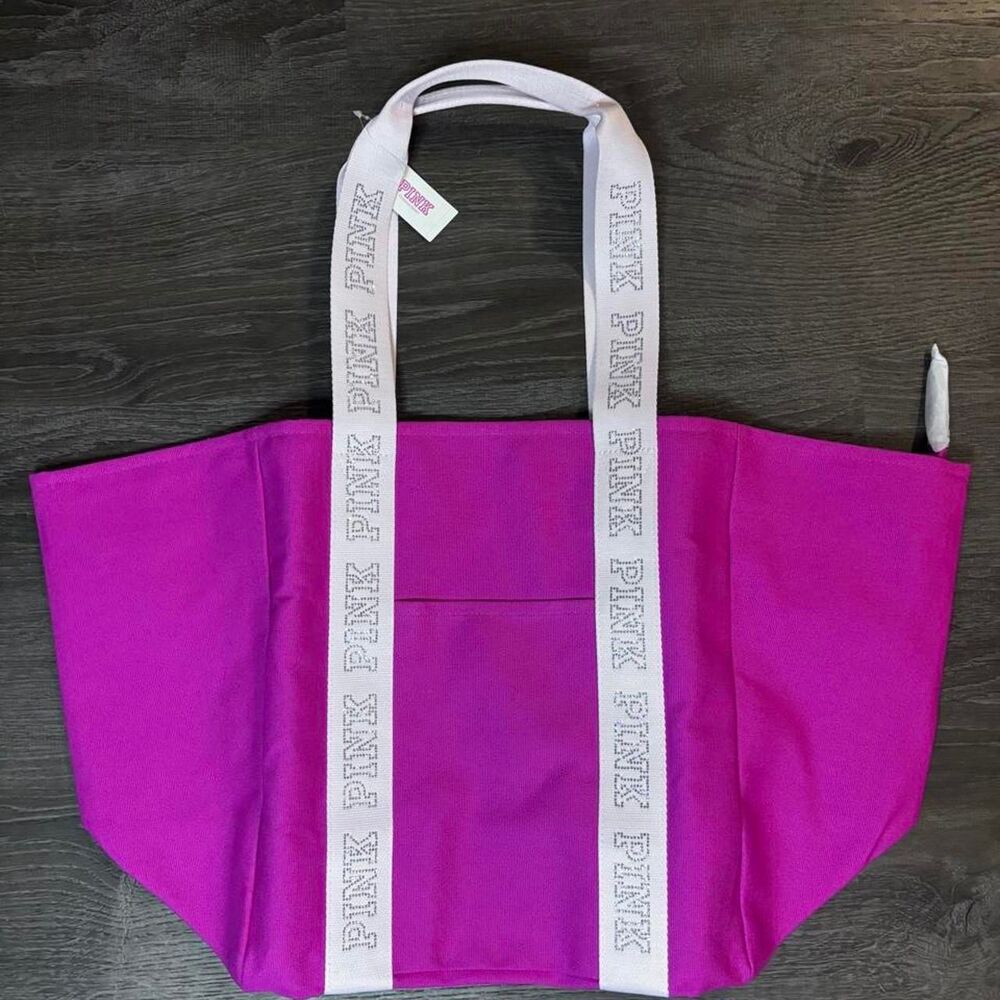 NWT Victoria’s Secret PINK Rhinestone Logo Large Tote Bag <3